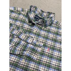 Ralph‎ Lauren Shirt Mens Large Plaid Button Down Casual Preppy Pink Pony